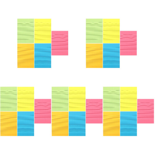 5Pièces Notes Adhésives Lignées Qualité Supérieure