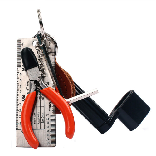 Guitar Tool Set 5 in 1 String Winder Cutter Hex Wrench Pick Case