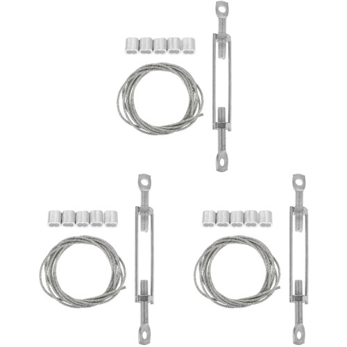 3Sets Silver Stainless Steel Scaffold Wire Fastener Set for Ladder Use