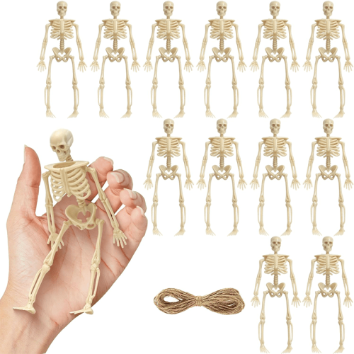 Mini Skeleton Figurines Poseable 6 Inch 10 Pack