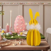 8.6Inch Rustic Wooden Easter Rabbit Figurine Rabbit Table Centerpiece Statue for Spring Home Table Decor Supplies Party Decoration Gift