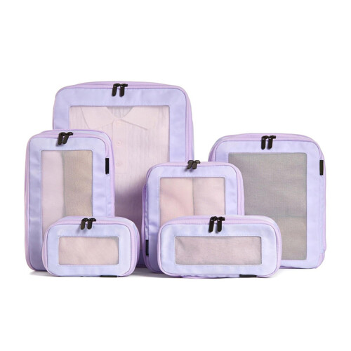 6 Pack Effective Compression Bags For Travel Essential-Purple