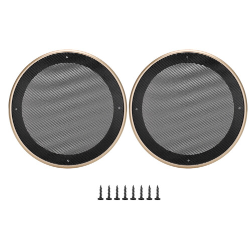 2x 8-Inch Speaker Cover Mesh Gold/Black