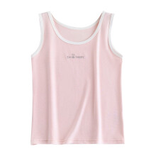 Girls Cotton Tank Top Sleeveless Crewneck Solid Color for