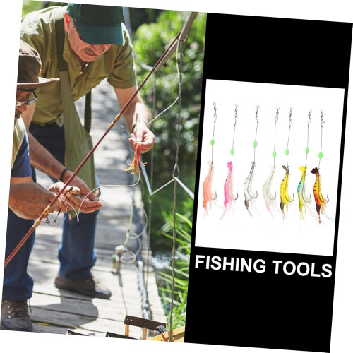 Künstliche Angelköder, weiche Köderhaken, 7 Stück, wiederverwendbar, gefälschte Garnelenköder, lebensechte Köder zum Forellenangeln 2