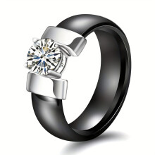 7 mm zwart-witte keramische ring voor mannen en vrouwen