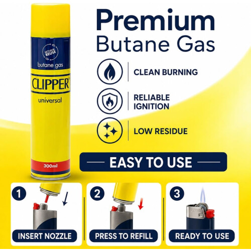 6PCS Genuine Clipper Gas 300ml Refill Pack 2