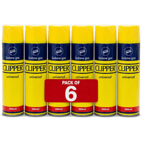 6PCS Genuine Clipper Gas 300ml Refill Pack