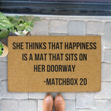 She Thinks Happiness Is a Mat Welcome Door Mat 16x24 inch