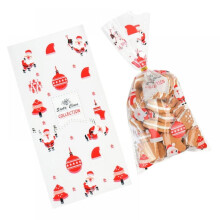 Christmas cellophane goody bags with ties 50 pcs