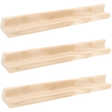 Set van 3 houten tegelhouders (19 cm), natuurhouten dominohouders, letterdisplaybakje, doe-het-zelf houten knutselspel