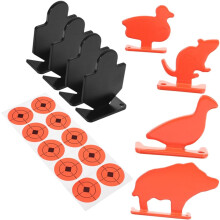 8er-Pack Metall-Schießziele von Animal Targets. Verbesserte Sichtbarkeit für das Bogenschießtraining
