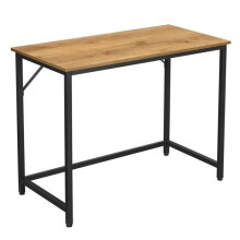 Bureau - Werktafel - 100 x 50 x 75 cm - Honingbruin - Metalen structuur