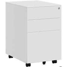 Caisson de bureau Ă roulettes avec 3 tiroirs et classeur suspendu armoire de bureau verrouillable