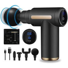 Mini-lihashierontapistooli, 4 hierontapäätä ja LCD-näyttö