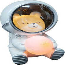 Veilleuse astronaute en résine, lampe de table décorative en forme de chat pour chambre d'enfant et bureau