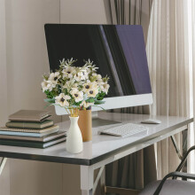 Fleurs artificielles en soie pour la décoration intérieure (12 pièces)