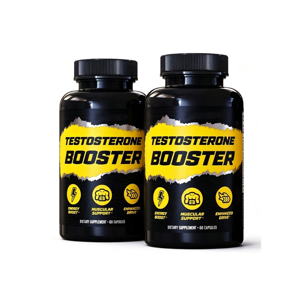 (2PCS) Testosterone Booster for Men - Supports Energy, Muscle Growth & Vitality, 60 Capsules