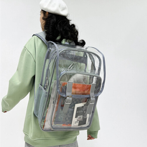 Transparenter PVC-Rucksack mit Laptopfach