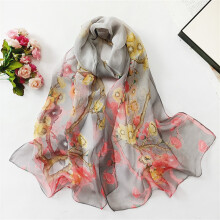 Women's Lightweight Floral Chiffon Scarf 160cm