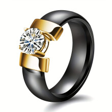 7 mm zwart-witte keramische zirkonia ring voor mannen en vrouwen