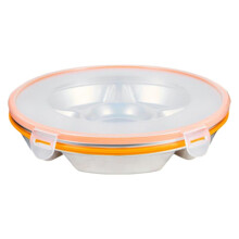 Bandeja de servir de acero inoxidable de 6 compartimentos con tapa de 23 cm (9 pulgadas)