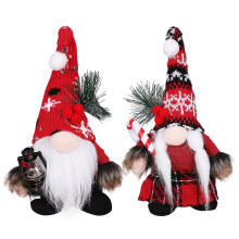 2pcs Christmas Gnome Decorations Stuffed Dwarf Ornaments Xmas Tabletop Decor