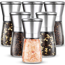 Stainless Steel Salt and Pepper Grinder Set 6-Piece
