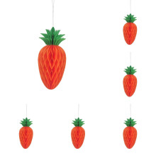 Easter Honeycomb Hangings: Paper Eggs, Carrots, 6PCS – Indoor/Outdoor Spring Decor, Party Supplies, Compatible with Classroom & Yard