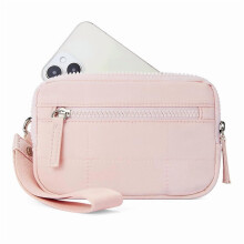 Women's Wristlet Wallet – Nylon Quilted, 3 Zipper Compartments, Travel Card Holder, Stylish Daily Accessory