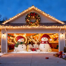 2025 Christmas Garage Door Cover Truck Holiday Banner Large Outdoor Festive Home Decoration for Seasonal Celebrations