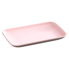 Platos rectangulares extragrandes de color rosa para buffet y olla caliente. Juego de vajilla de plástico reutilizable con superficie resistente a