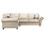 Furniture 786 Oakland Suede Leather 1c2 Corner Sofa Marble 2