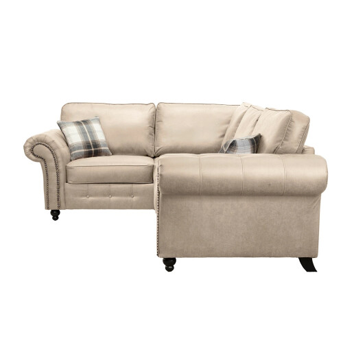 Furniture 786 Oakland Suede Leather 1c2 Corner Sofa Marble 2