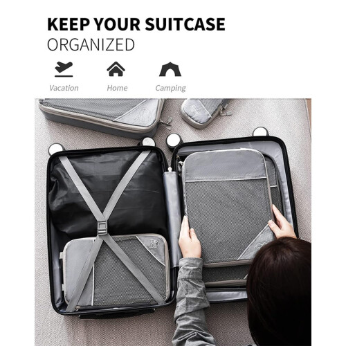 Compression Packing Cubes for Travel Carry-Ons Mesh 2