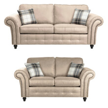 Oakland Suede Leather 3&2 Seater Sofa Set Marble