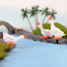 3Pcs Miniature Goosey Resin DIY Landscape Garden Terrarium Figurines Accessories,3pcs