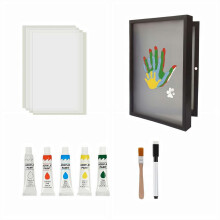 Family Handprint Kit with 5 Non-Toxic Paints, DIY Keepsake Frame – Compatible with All Ages