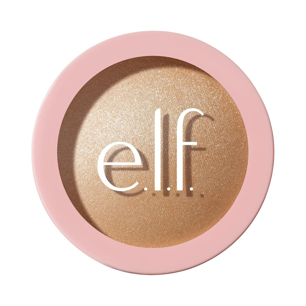 E.l.f. Halo Glow Silky Powder Highlighter, Long-Lasting Luminous Finish, Cake-Resistant With Micro-Shimmer, Vegan & Cruelty-Free, Prosecco Poppin'