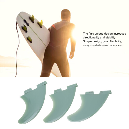 3 Pcs Surfboard Tail Fins PVC Green