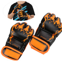 PU Leather MMA Fingerless Gloves