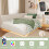 (Double, White)  Bed Frame 135x190cm with LED+USB 2