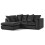 Furniture 786 Plush Velvet 4 Seater Left Hand Corner Sofa Black 1