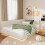 (Double, White)  Bed Frame 135x190cm with LED+USB 3