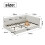 (Double, White)  Bed Frame 135x190cm with LED+USB 8