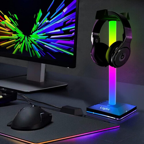 Support pour casque RGB avec éclairage tactile, éclairage d'ambiance coloré pour bureau 1