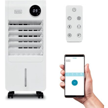BLACK+DECKER Smart Digital Air Cooler, App & Remote Control, Weekly Programmable Timer, 3 Airflow Modes, Portable with 12L Water Tank, White