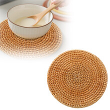 Handmade Rattan Drink Coasters Set of 1 Heat Resistant