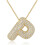 Bubble Letter Necklace Gold Plated Copper Initial Pendant 1