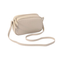 Sac bandoulière beige en PU pour femme, 21 x 13 x 7 cm